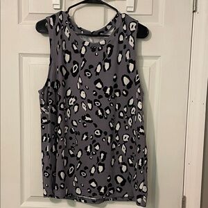 Gray Leopard Print Women's Top